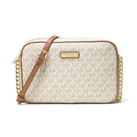 michael kors jet set crossbody peanut|michael kors vanilla jet set.